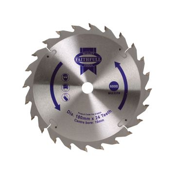 Faithfull Circular Saw Blade 180 x 24 Teeth FAIZ18024