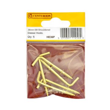 Centurion 1 1/2" Brass Plated Dresser Hooks 