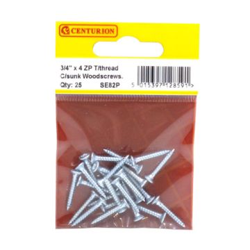 Centurion 3/4" x 4 TT ZP C/Sunk Screws Pack 25 