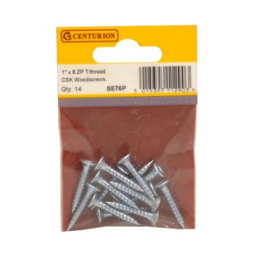 Centurion 1" x 8 TTZP C/Sunk Screws Pack 14 
