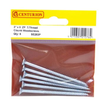 Centurion 3" x 8 TTZP C/Sunk Screws Pack 6 S