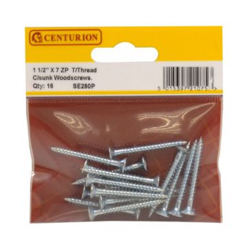 Centurion 1 1/2" x 7 TTZP C/Sunk Screws Pack 16 