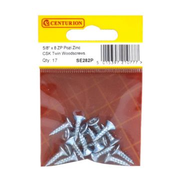 Centurion 5/8" x 8 TTZP C/Sunk Screws Pack 17 