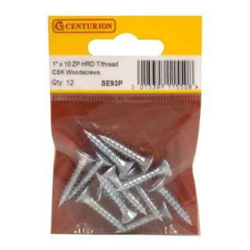 Centurion 1" x 10 TTZP C/Sunk Screws Pack 12 