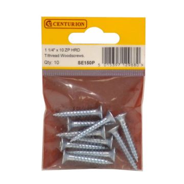 Centurion 1 1/4" x 10 TTZP C/Sunk Screws Pack 10 