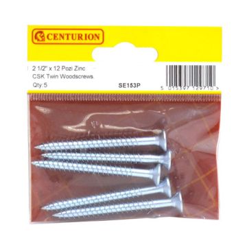 Centurion 2 1/2" x 12 ZPTT Crcs Screws Pack 5 