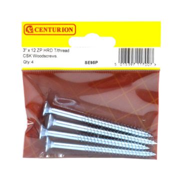 Centurion 3" x 12 ZPTT Crcs Screws Pack 4 
