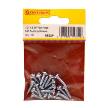 Centurion 1/2" x 6 Self Tap Slot Screws Pack 18