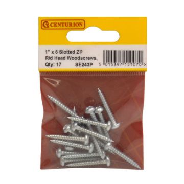 Centurion 1" x 6 Slot R/Head Screws Pack 17 