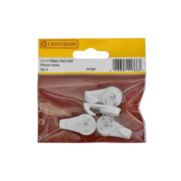 Centurion 30mm White Hardwall Picture Pins 