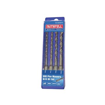 Faithfull Set 4 SDS Drill Bit Set FAISDSSET4 