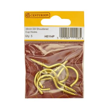 Centurion 1 1/2" Brass Cup Hook 