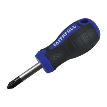 Faithfull Soft Grip Screwdriver 2PZ x 38mm Stubby