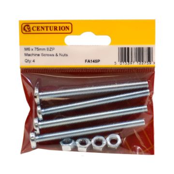 Centurion M6 x 75 Screws/Nuts 