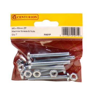 Centurion M6 x 50 Screws/Nuts