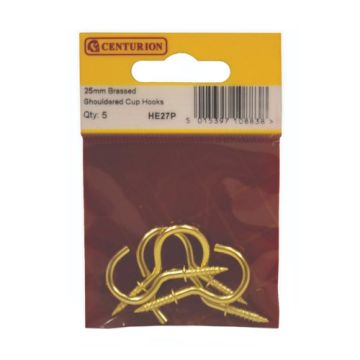 Centurion 1" B/Plated Shouldered Cup Hook
