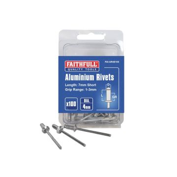 Faithfull 4mm Rivets Short FAIAR4S100 