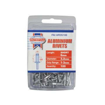 Faithfull 6mm Rivets Short FAIAR3S100 