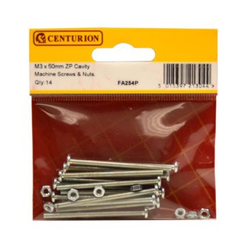 Centurion M3 x 50mm ZP Machine Screws & Nuts 