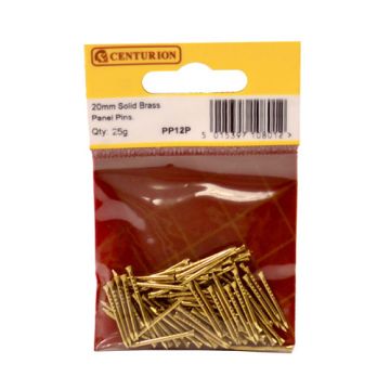 Centurion 20mm Solid Brass Panel Pins 25G