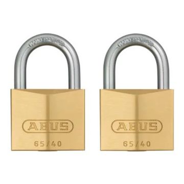 Abus 65/40 Twin Brass Padlock (Carded) ABU6540TC