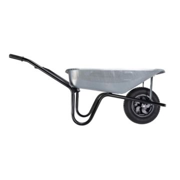 Walsall The Contractor 85L Galvanised Wheelbarrow with Pneumatic Wheel