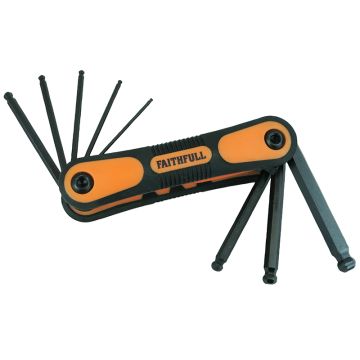 Faithfull Folding Hex  Key Set Ball End FAIHKSF8MB