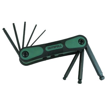 Faithfull Folding Hex  Key Set Ball End FAIHKSF9AFB