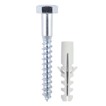 Timpac Coach Screws With Nylon Plug 6 x 80 