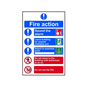 Scan Sign - Fire Action SCA0178