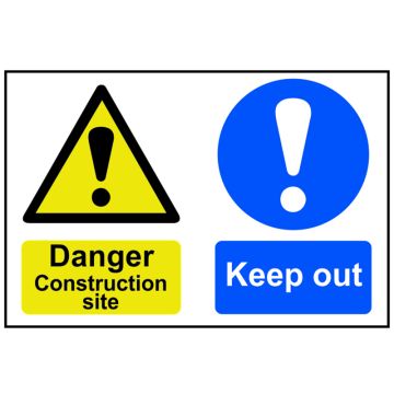 Danger Construction Site Keep Out Sign 600 x 400 Sca4005 