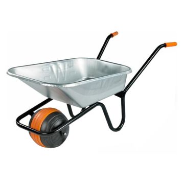 Walsall The Duraball 90L Galvanised Wheelbarrow with Puncture Proof Ball