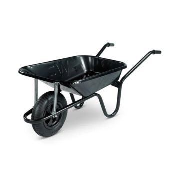 Walsall The Contractor 85L Black Wheelbarrow with Pneumatic Wheel