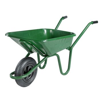 Walsall The Endurance 90L Green Wheelbarrow with Pneumatic Wheel
