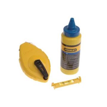 Stanley Chalk Line 30MTR Blue Chalk & Level