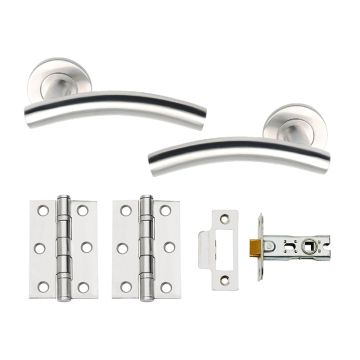 Dale Hardware 'CHOICE' Boxed Door Pack - cw SSS rose handles & 3" 2BB Hinges & Latch