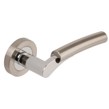 Dale Hardware Satin Nickel/Polished Chrome Ultimo Lever on Round Rose 