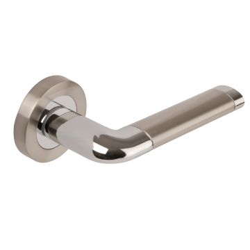 Dale Hardware Satin Nickel/Polished Chrome Argo Lever on Round Rose