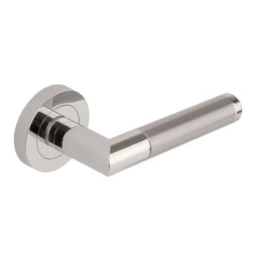 Dale Hardware Satin Chrome/Polished Chrome Athena Lever on Round Rose 