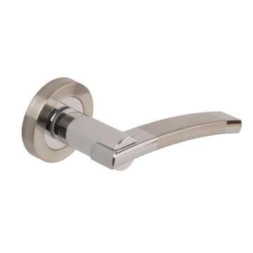 Dale Hardware Satin Nickel/Polished Chrome Orpheus Lever on Round Rose 
