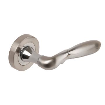 Dale Hardware Satin Nickel/Polished Chrome Artemis Lever on Round Rose 