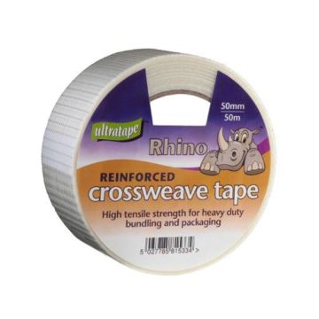 Ultratape RHino Crossweave Packaging Tape 50mm x 50M 