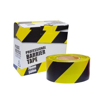 Ultratape Black/Yellow Non Adhesive Barrier Tape 70mm x 500m