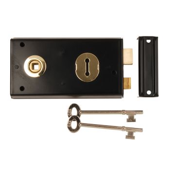 Dale Hardware Black 140mm Double Handed Rim Lock