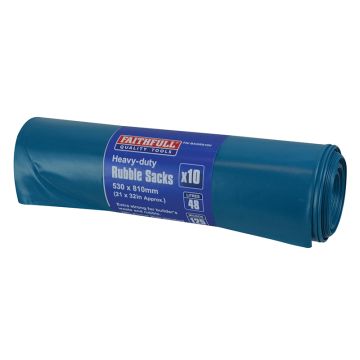 Heavy Duty Rubble Sack 48LTR 125 Micron Pack of 10