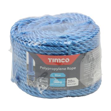 Timco Blue Poly Rope Coil 6mm x 30m