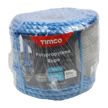 Timco Blue Poly Rope Coil 8mm x 30m