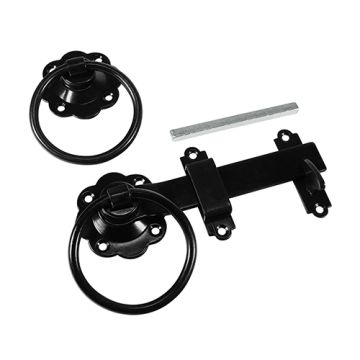 Timco Taurus Ring Gate Latch - Plain Black 6" LCB