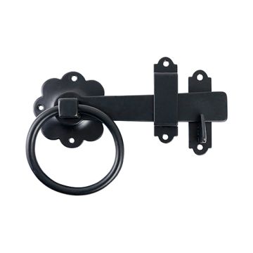 Timco Taurus Ring Gate Latch - Plain Black 6" LCP