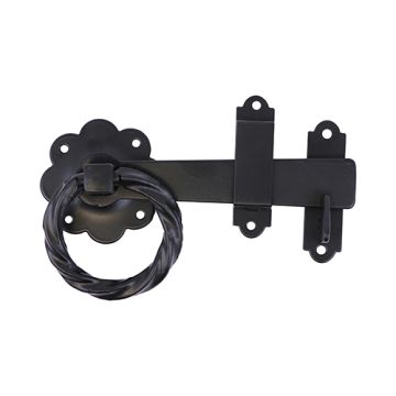 Timco Taurus Ring Gate Latch - Twist Black 6" LCP